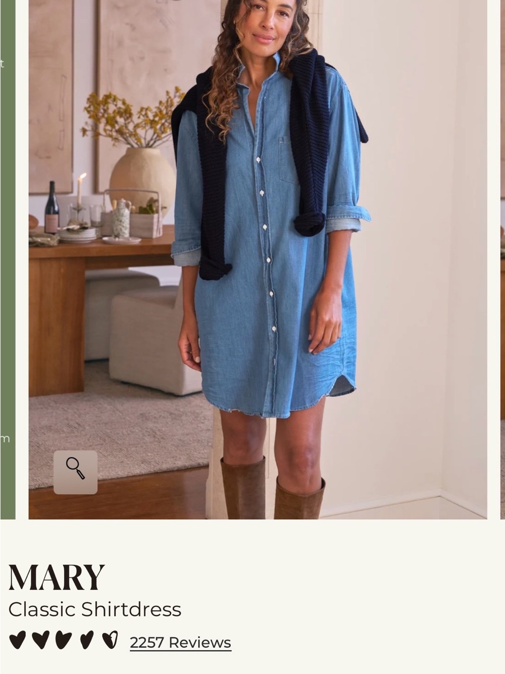 Frank & Eileen Mary Shirtdress - Light Blue with Black Knit